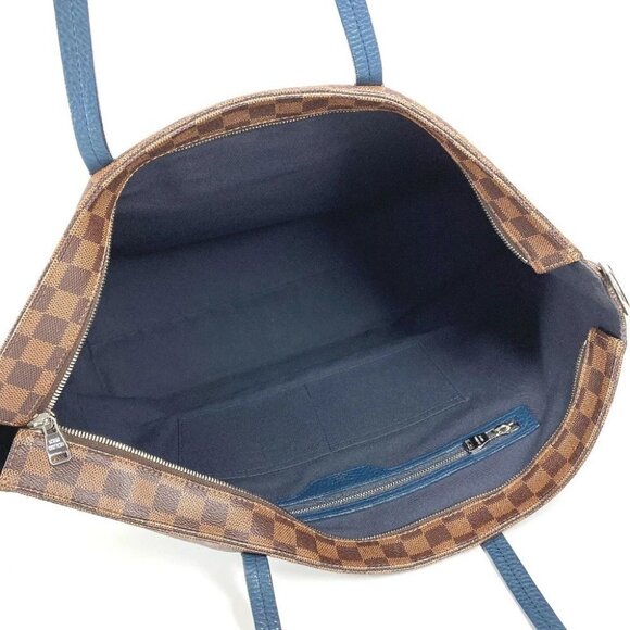 LOUIS VUITTON N41242 Damier Cabas Bag Tote Bag Large Shoulder Bag Brown/Navy - Picture 12 of 16